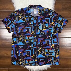Topo Designs Men's Size XL Abstract Pattern Organic‎ Cotton Button Up Tour Shirt